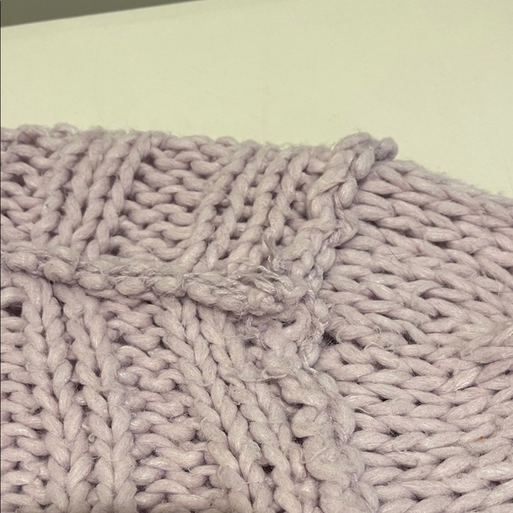 Free People Chunky Lilac Off-the-Shoulder Sloughy Cotton Crochet OverSized Small - Picture 12 of 15